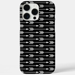 Black and White Arrows Pattern iPhone 16 Pro Max Case