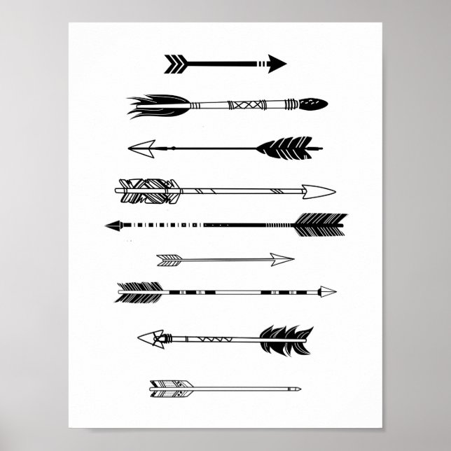 Black and White Arrows Poster (Front)