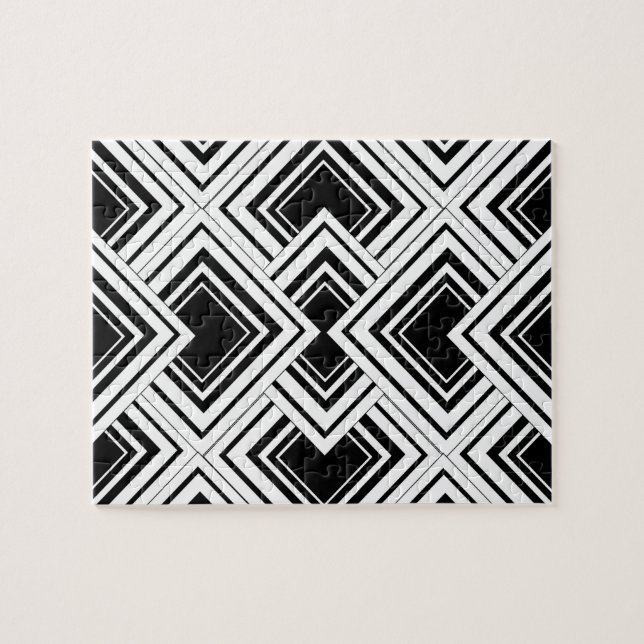 Black And White Art Deco Design Jigsaw Puzzle (Horizontal)