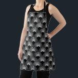 Black and white art-deco pattern apron<br><div class="desc">Black and white art-deco geometric retro pattern.</div>