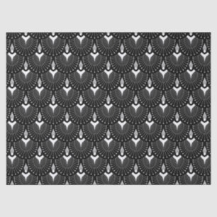 Black and white art deco pattern tissue paper