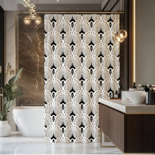 Black and white art-deco seamless pattern