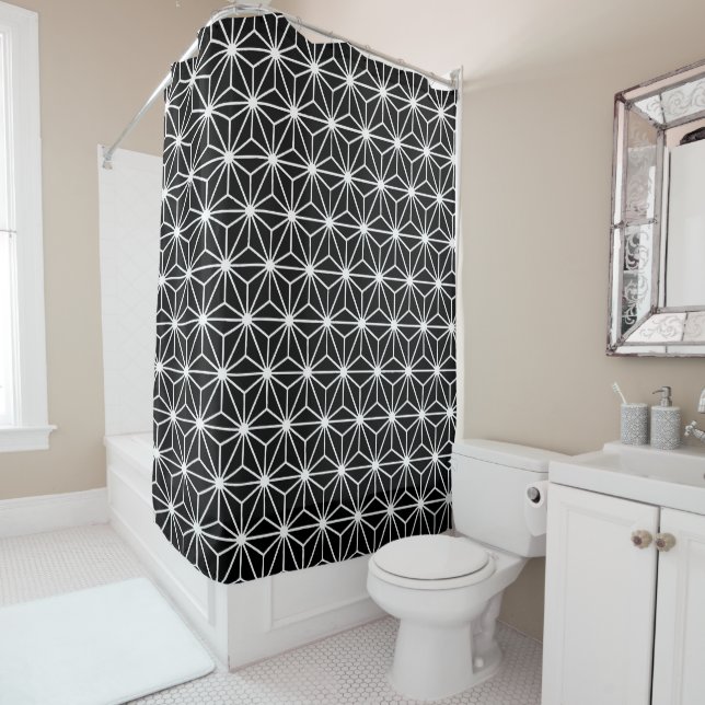 Black And White Art Deco Style Triangles Pattern (In Situ)