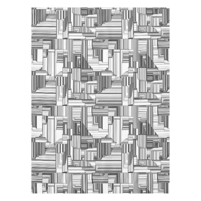 Black and White Art Deco Tablecloth (Front)