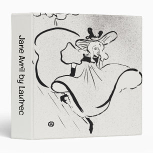 Black and White Art Jane Avril by Toulouse Lautrec Binder