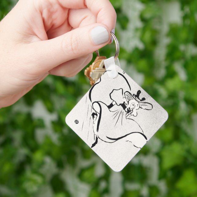 Black and White Art Jane Avril by Toulouse Lautrec Keychain (Hand)
