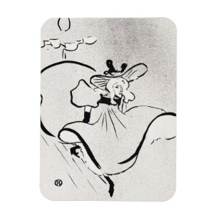 Black and White Art Jane Avril by Toulouse Lautrec Magnet