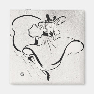 Black and White Art Jane Avril by Toulouse Lautrec Magnet