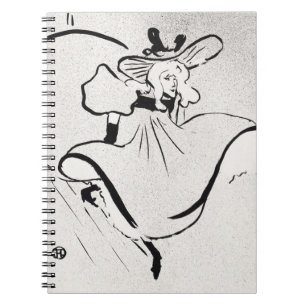 Black and White Art Jane Avril by Toulouse Lautrec Notebook