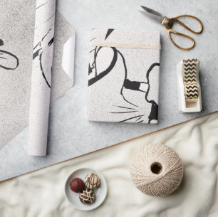 Black and White Art Jane Avril by Toulouse Lautrec Wrapping Paper