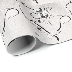 Black and White Art Jane Avril by Toulouse Lautrec Wrapping Paper