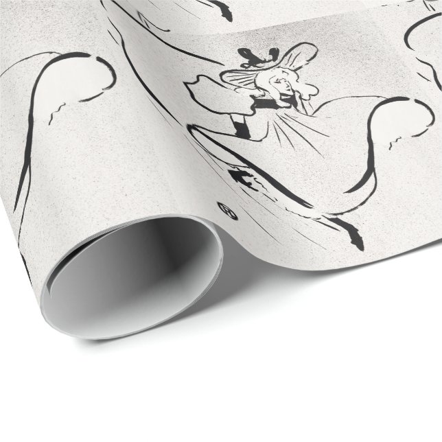 Black and White Art Jane Avril by Toulouse Lautrec Wrapping Paper (Roll Corner)
