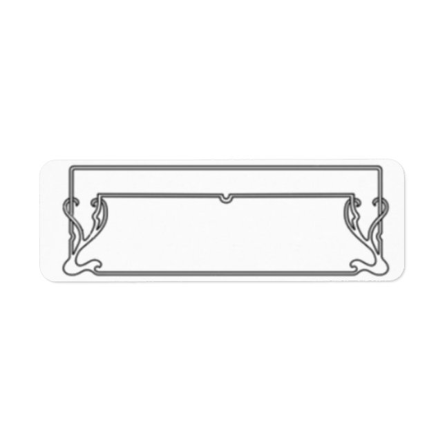 Black and White Art Nouveau Frame Address Labels (Front)