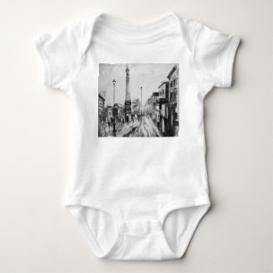 Black and white artistic paintings. baby bodysuit