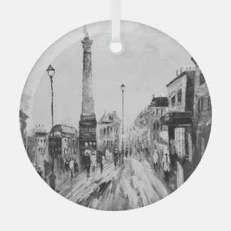 Black and white artistic paintings. glass ornament