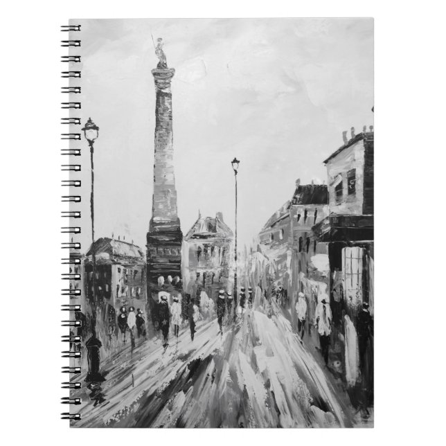 Black and white artistic paintings. notebook (Front)