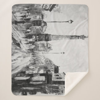 Black and white artistic paintings. sherpa blanket