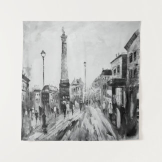 Black and white artistic paintings. tapestry