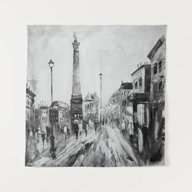 Black and white artistic paintings. tapestry (Front)