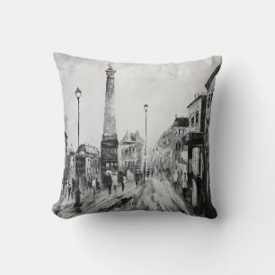 Black and white artistic paintings. throw pillow