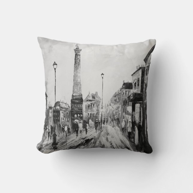 Black and white artistic paintings. throw pillow (Front)