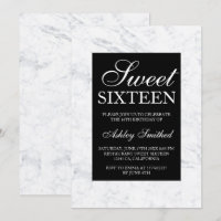 Black and white attire marble chic Sweet 16
