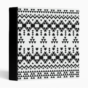 Black and White Aztec geometric vector pattern Binder