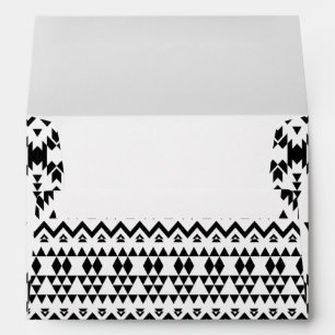 Black and White Aztec geometric vector pattern Envelope