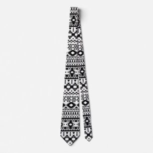 Black and White Aztec geometric vector pattern Tie