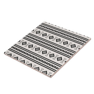 Black And White Aztec Tile