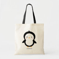 Black and White Baby Penguin Kids Personalized
