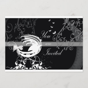 Black and white baby shower 1b invitation