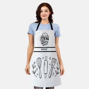 Black and White Baking Queen Apron