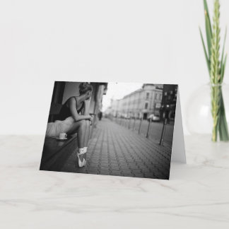 Black and White Ballerina Card