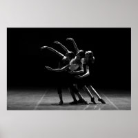Black and White Ballet Photo of Ballerinas Poster