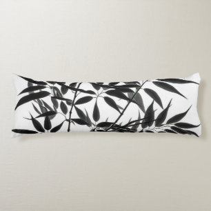 Black and White Bamboo Plant Body Pillow
