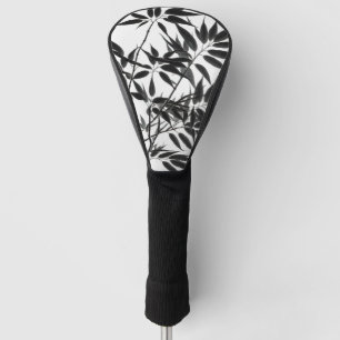 Black and White Bamboo Plant Golf Head Cover