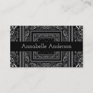 Black and White Bandana Personalize Business Card