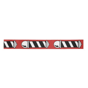 Black and White  Barber Pole Satin Ribbon
