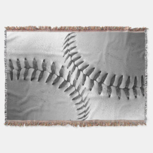 Black and White Baseball Throw Blanket
