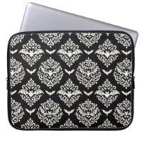 Black and White Bat Damask