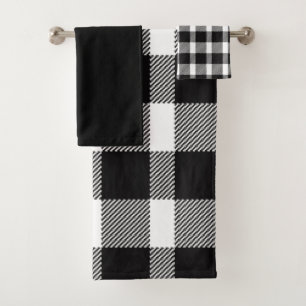 Black and White Bath Towel Set