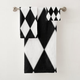 Black and white  bath towel set