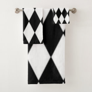 Black and white bath towel set