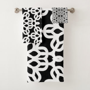 Black and White bathroom towel set