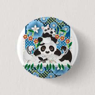 Black and white battle 1 inch round button