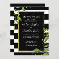 Black and White Be Our Guest Faire-part de mariage
