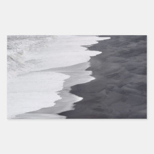 Black and white beach scenic sticker