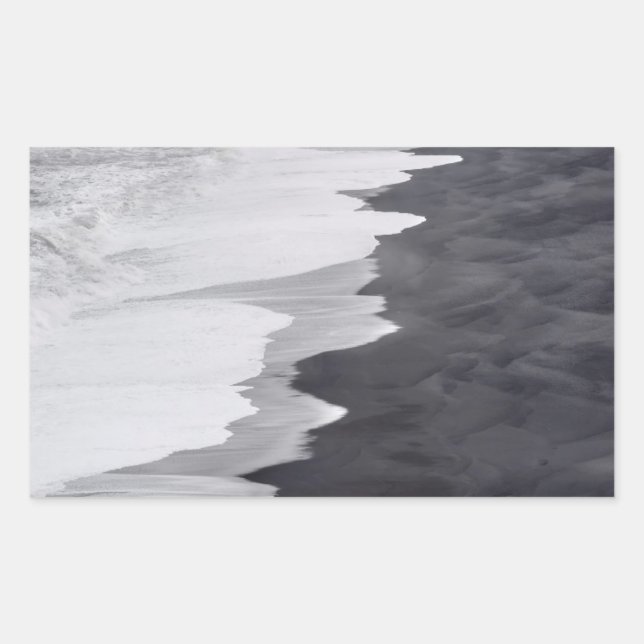Black and white beach scenic sticker (Front)