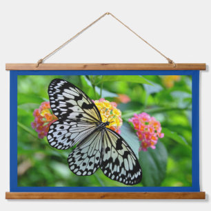 Black And White Beauty Wood Topped Wall Tapestry